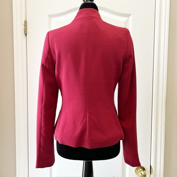 Ricki’s Blazer Cropped Slim Fit Zipper Front Ponte Knit Red Size 0 - Picture 15 of 16